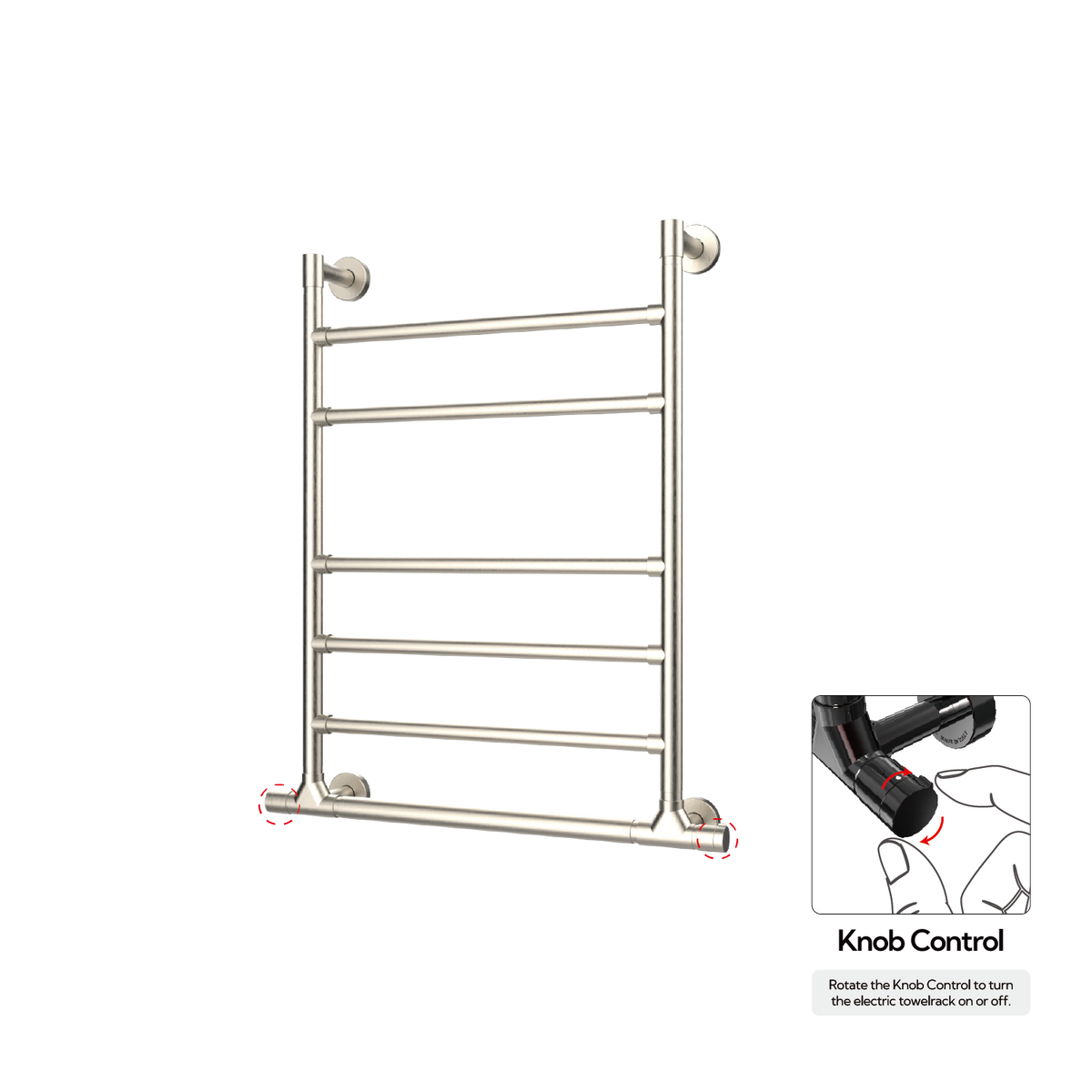 P&Bhusri G10-M-BNI-XK G10 Towel Warmer in PVD Brushed Nickel