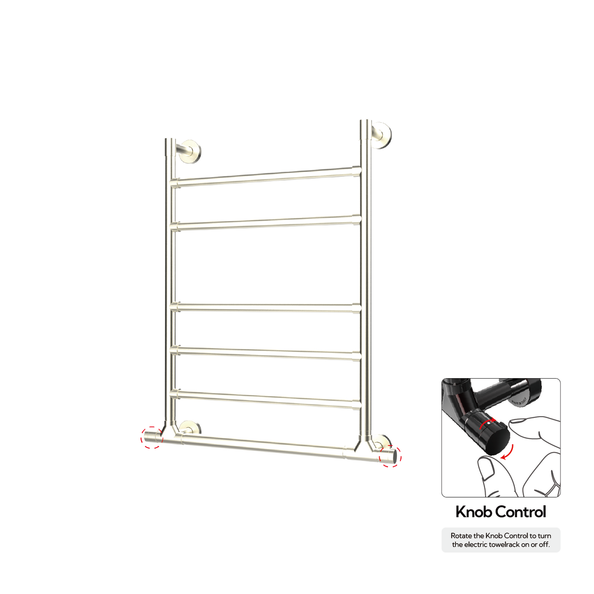 P&Bhusri G10-M-BWG-XK G10 Towel Warmer in PVD Brushed White Gold