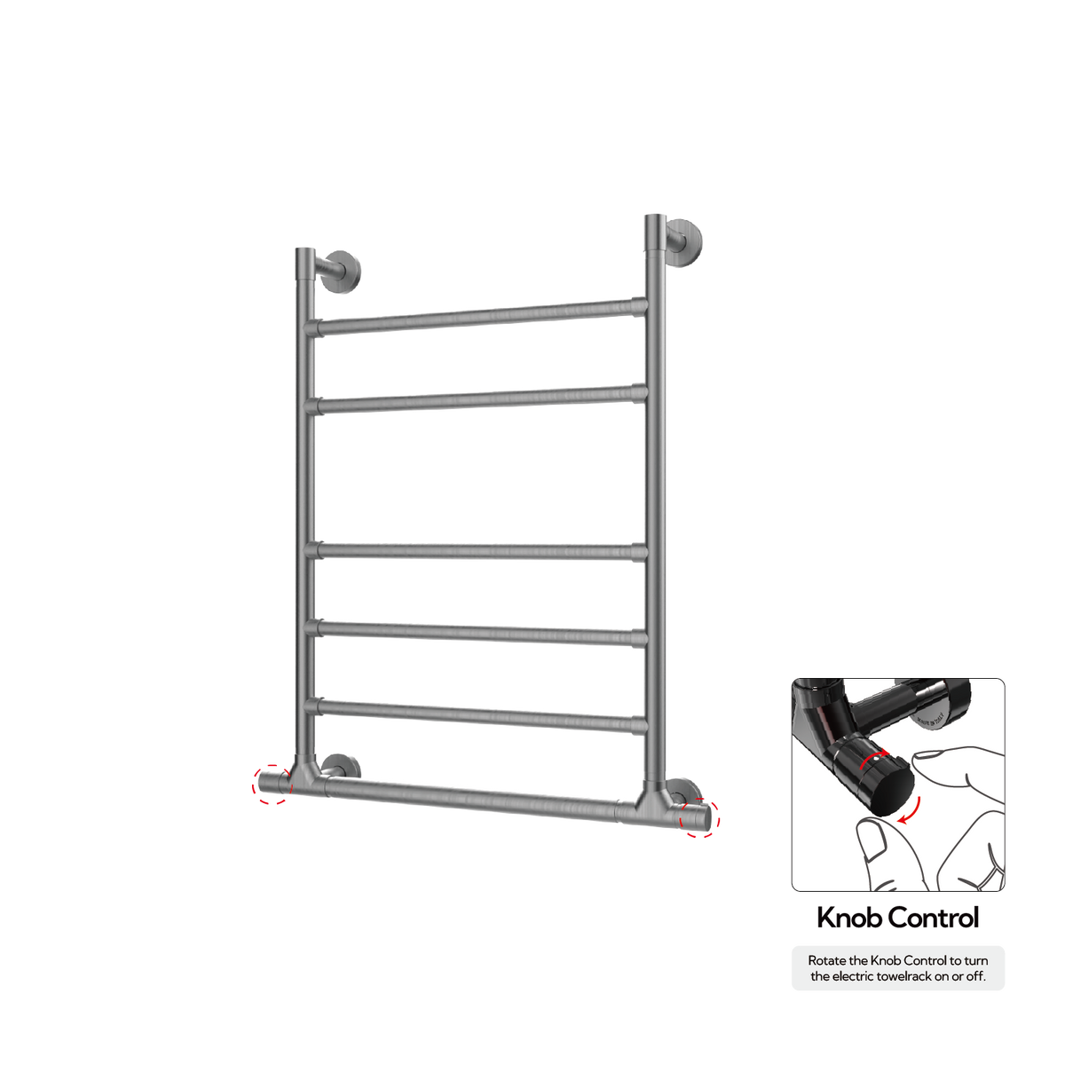 P&Bhusri G10-M-GML-XK G10 Towel Warmer in PVD Gun Metal