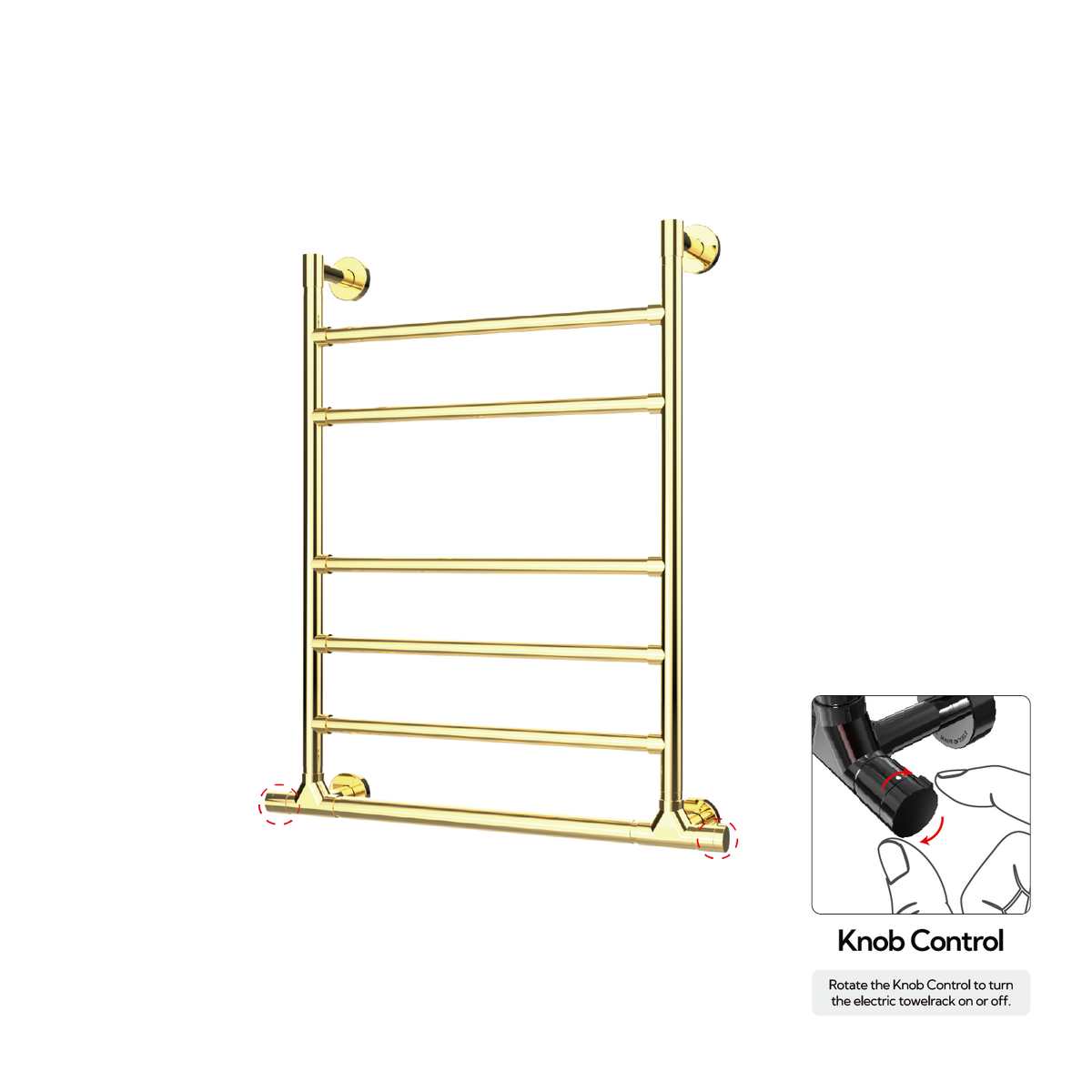 P&Bhusri G10-M-PBR-XK G10 Towel Warmer in PVD Polished Brass