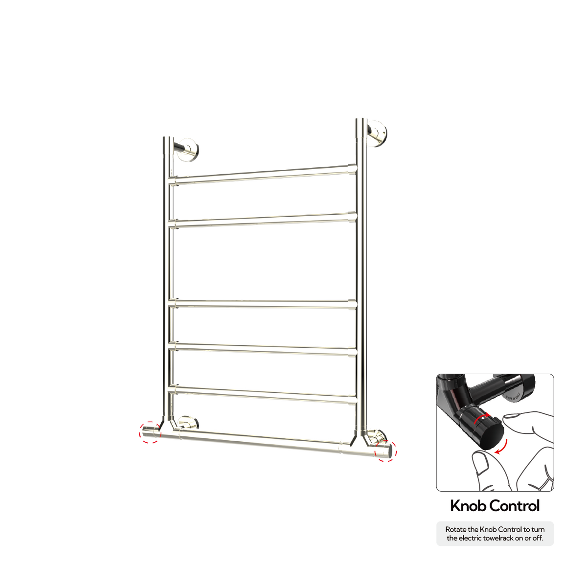 P&Bhusri G10-M-PWG-XK G10 Towel Warmer in PVD Polished White Gold