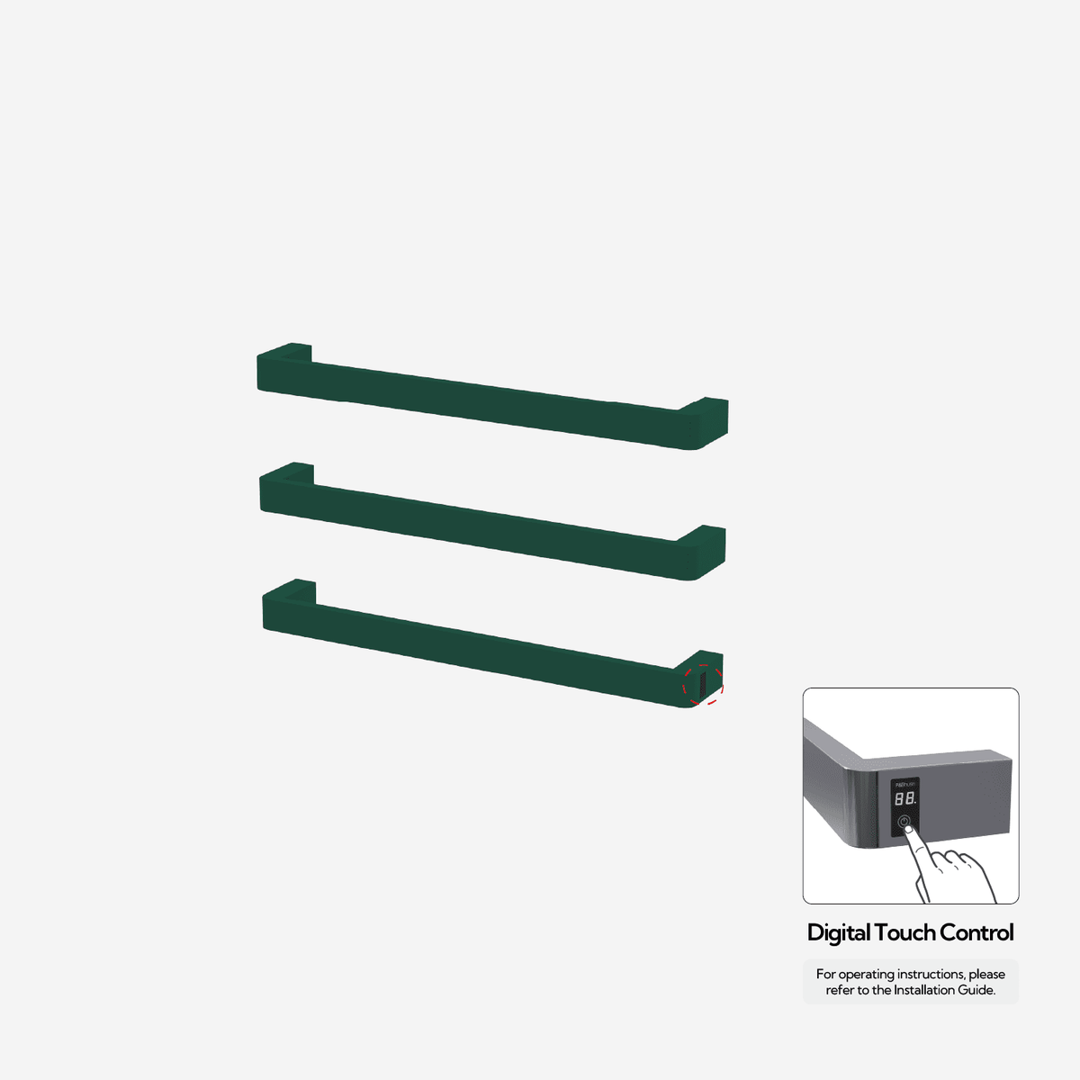 P&Bhusri G12-M-EGR-ME G12 Towel Warmer in Emerald Green