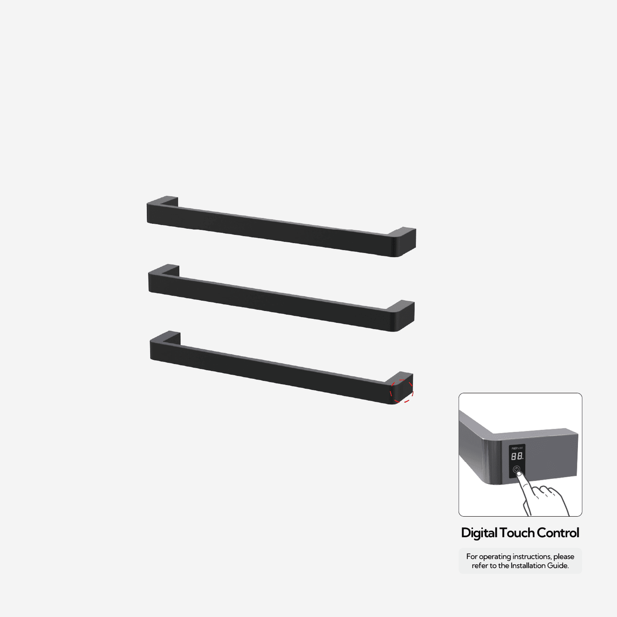 P&Bhusri G12-M-MBL-ME G12 Towel Warmer in Mist Black