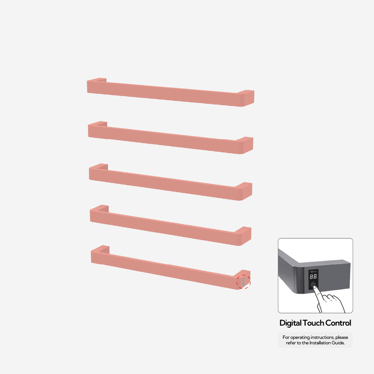 P&Bhusri G12-XL-BPK-ME G12 Towel Warmer in Blossom Pink