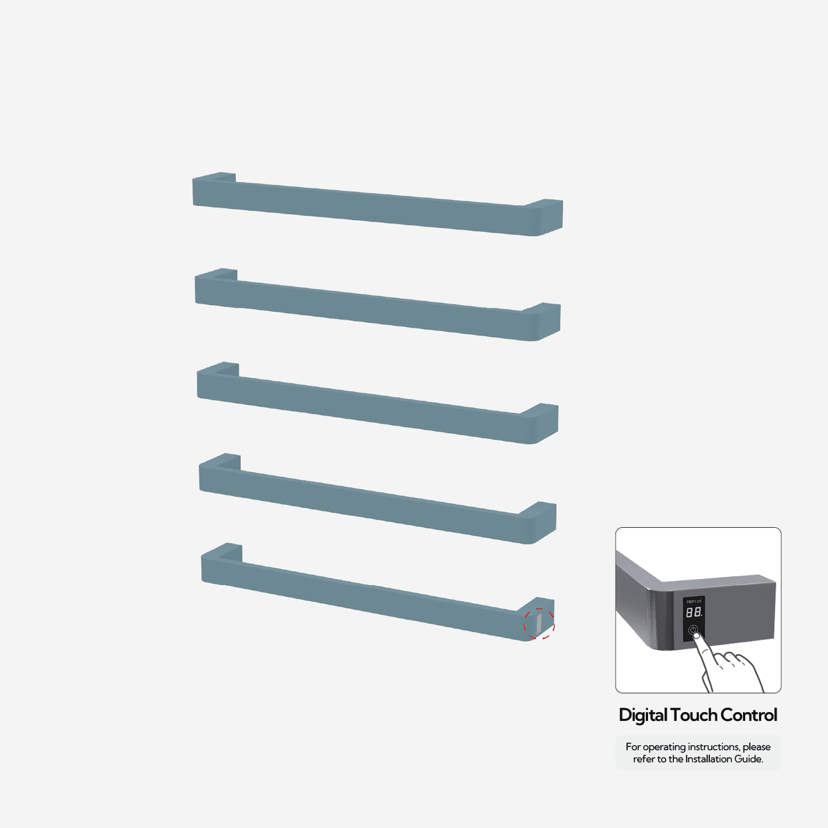 P&Bhusri G12-XL-FBL-ME G12 Towel Warmer in Frost Blue