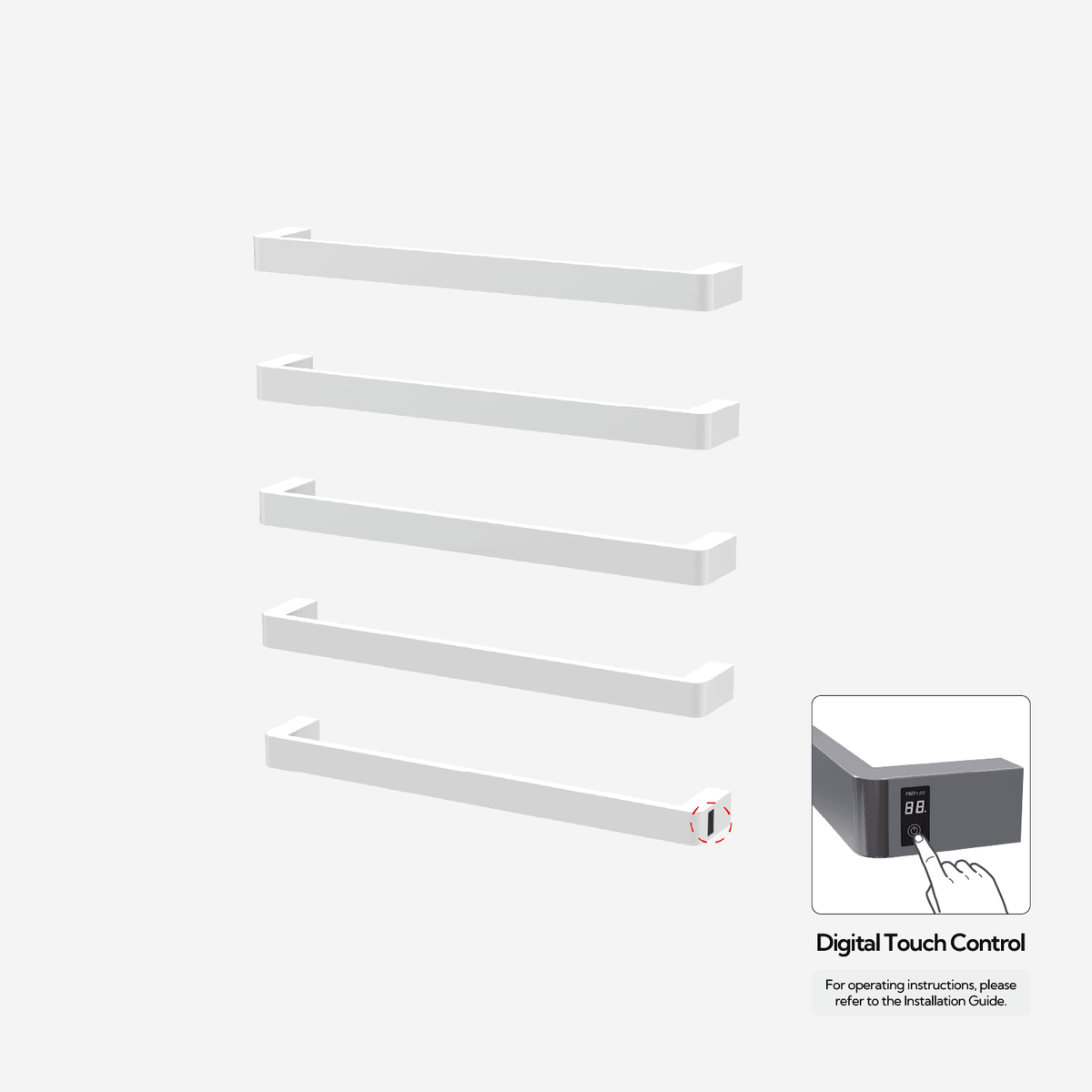 P&Bhusri G12-XL-PWH-ME G12 Towel Warmer in Porcelain White
