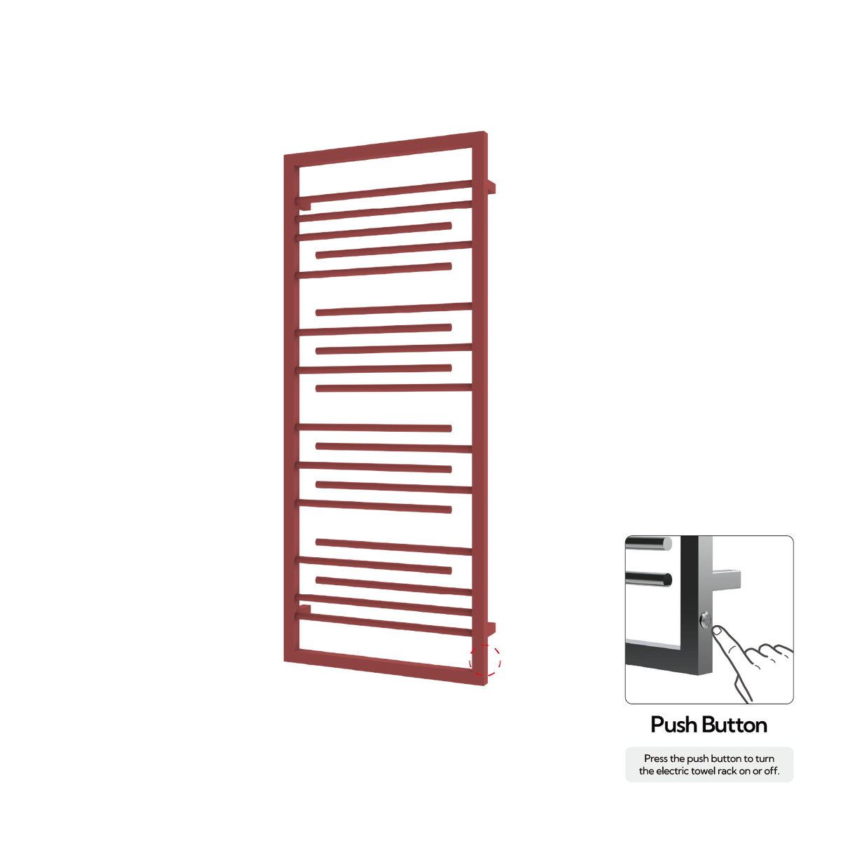 P&Bhusri G22-M-ARD-N G22 Towel Warmer in Amber Red