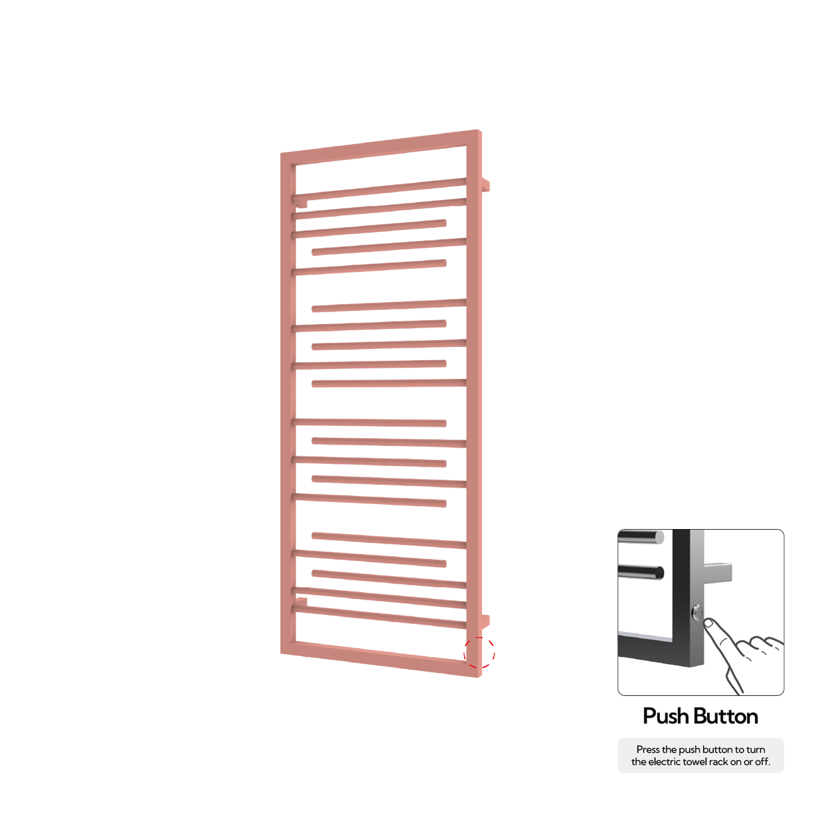 P&Bhusri G22-M-BPK-N G22 Towel Warmer in Blossom Pink