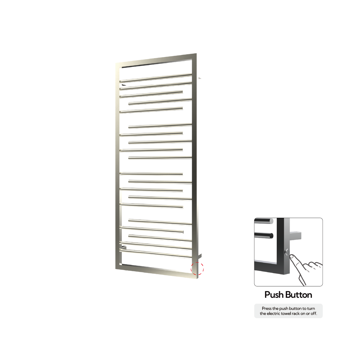 P&Bhusri G22-M-BWG-N G22 Towel Warmer in PVD Brushed White Gold
