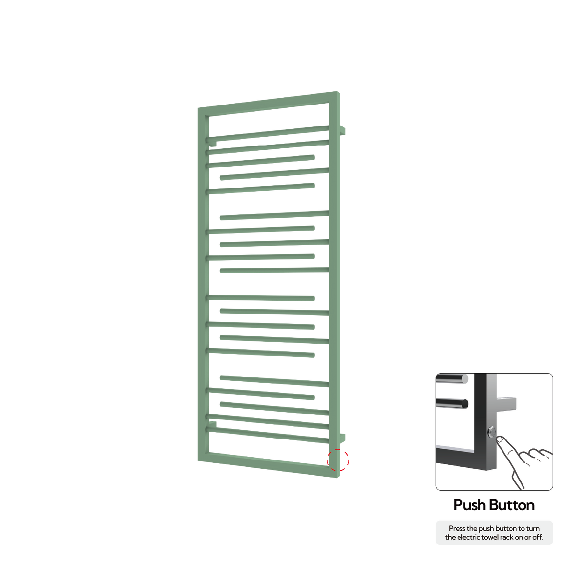 P&Bhusri G22-M-CGR-N G22 Towel Warmer in Celadon Green