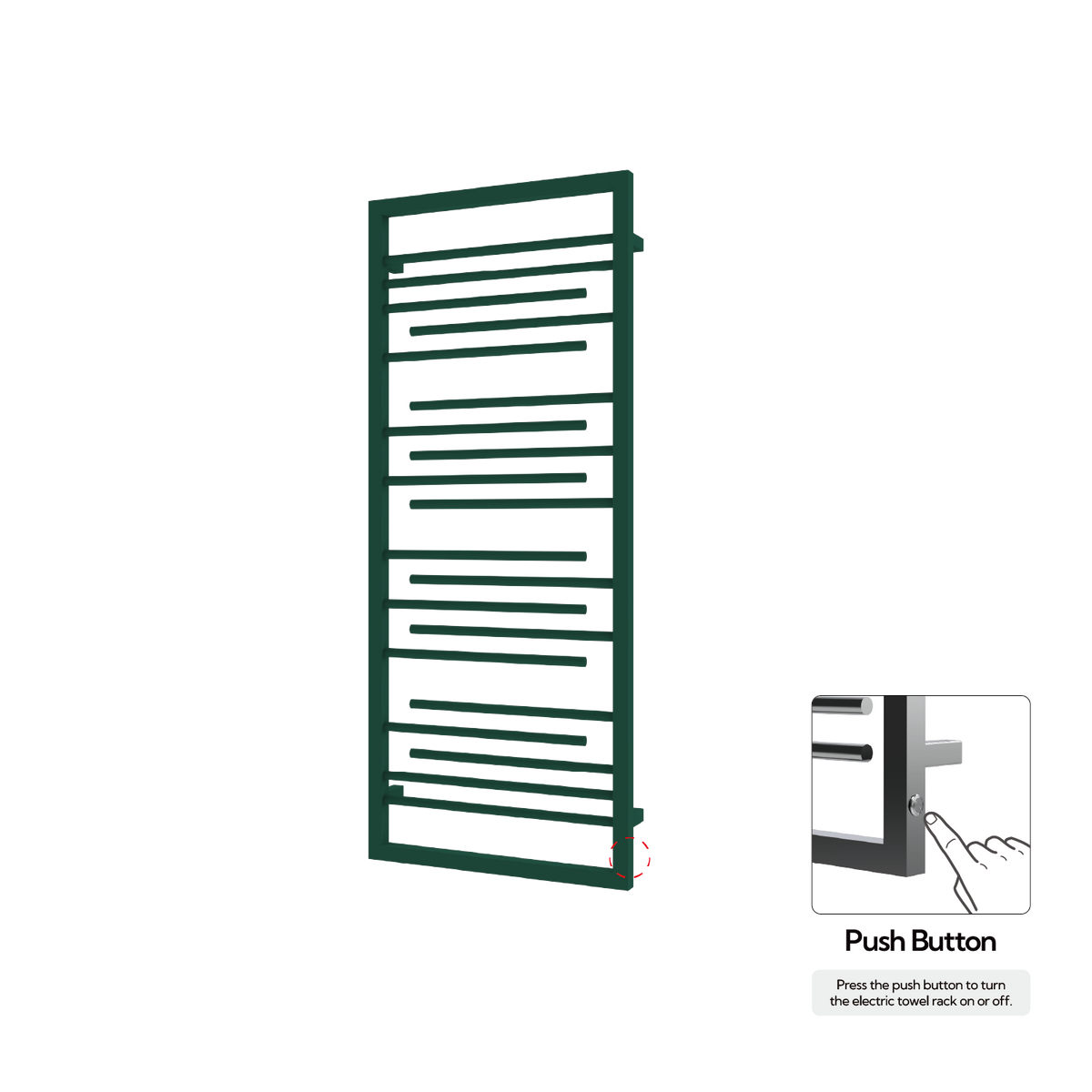 P&Bhusri G22-M-EGR-N G22 Towel Warmer in Emerald Green