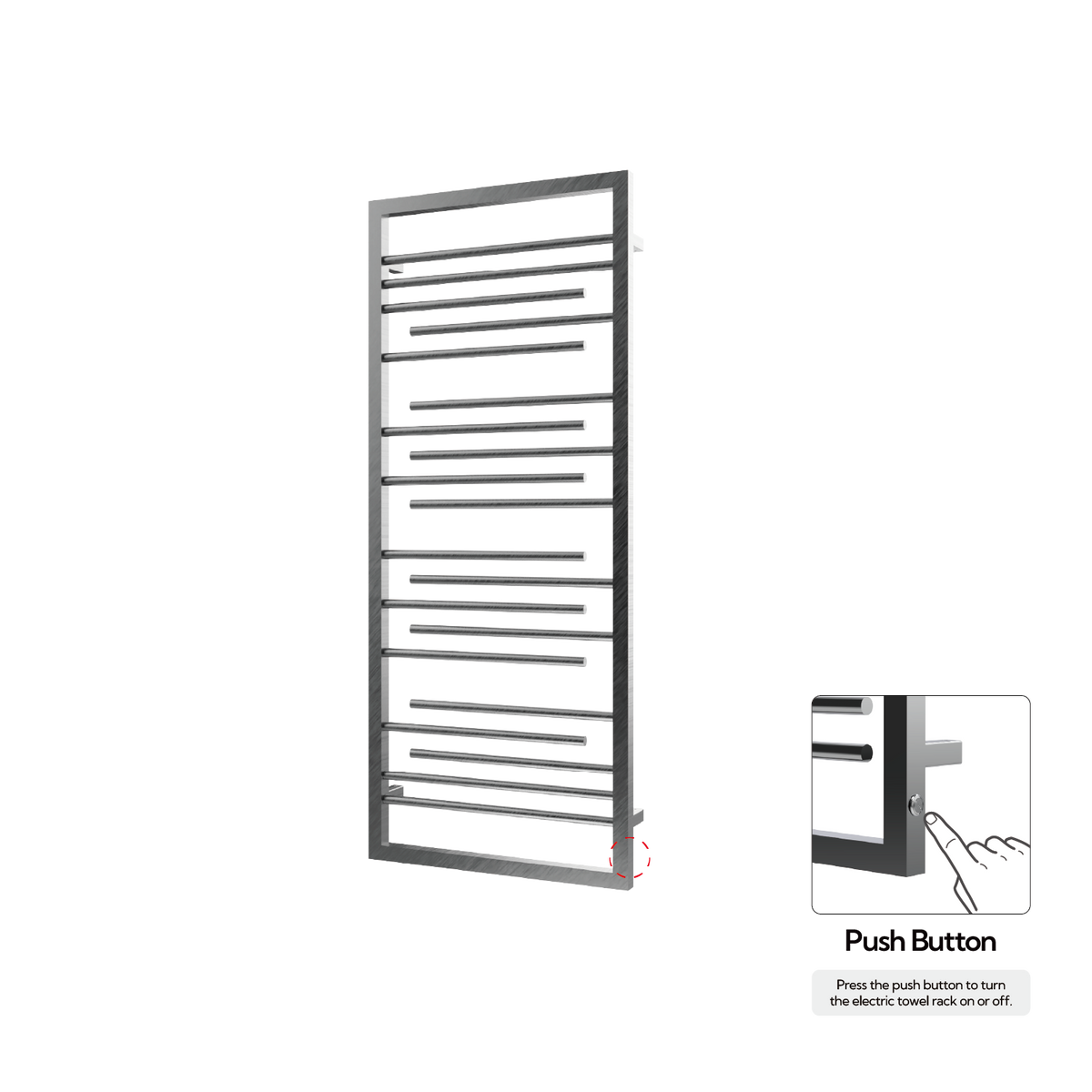 P&Bhusri G22-M-GML-N G22 Towel Warmer in PVD Gun Metal