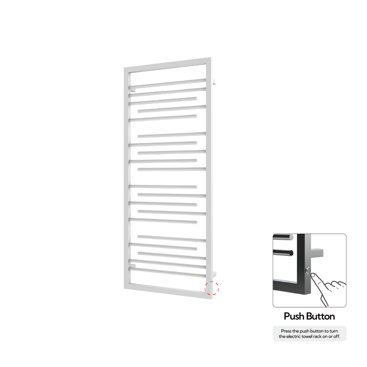 P&Bhusri G22-M-MWH-N G22 Towel Warmer in Mist White