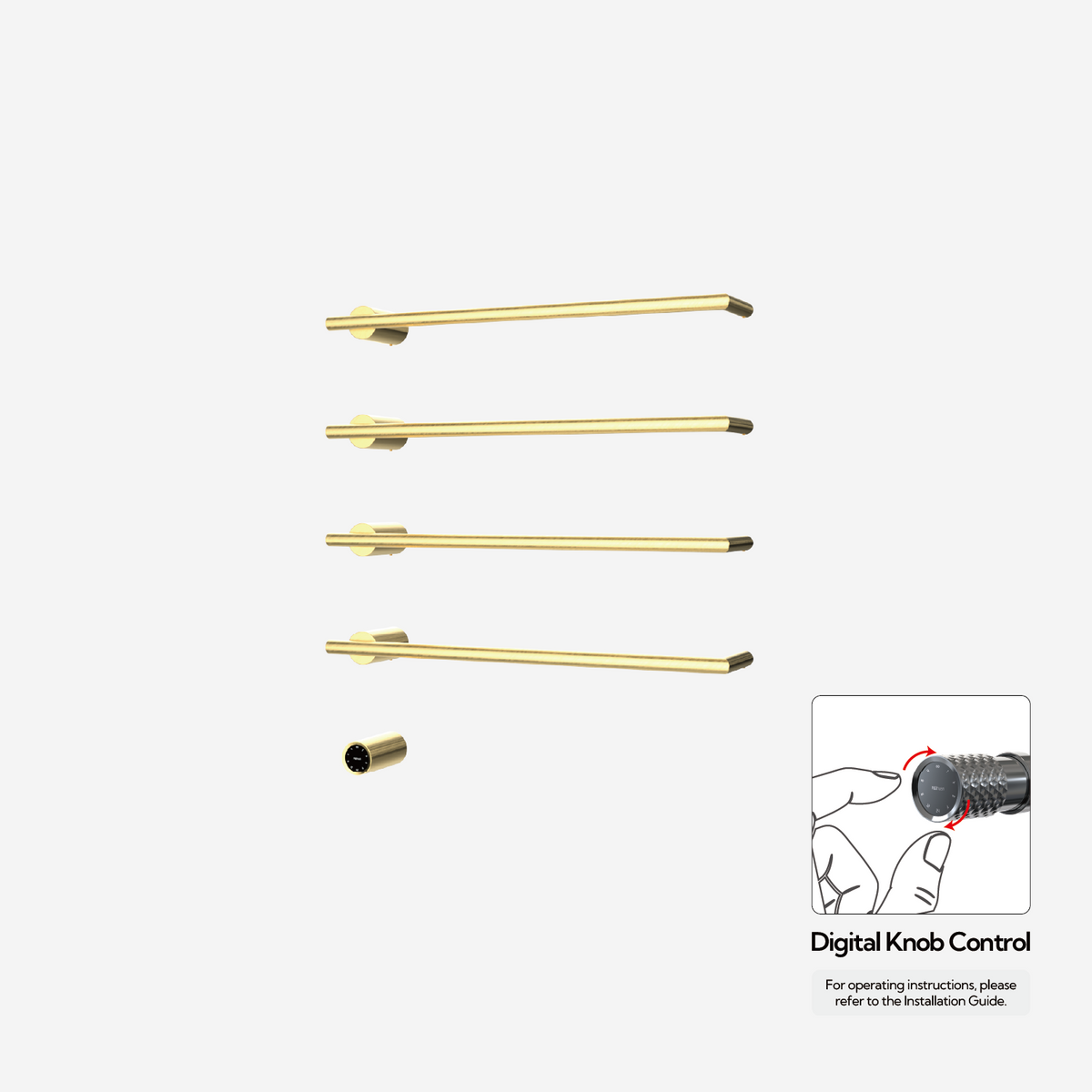 P&Bhusri G26-L-BBR-XY G26 Towel Warmer in PVD Brushed Brass