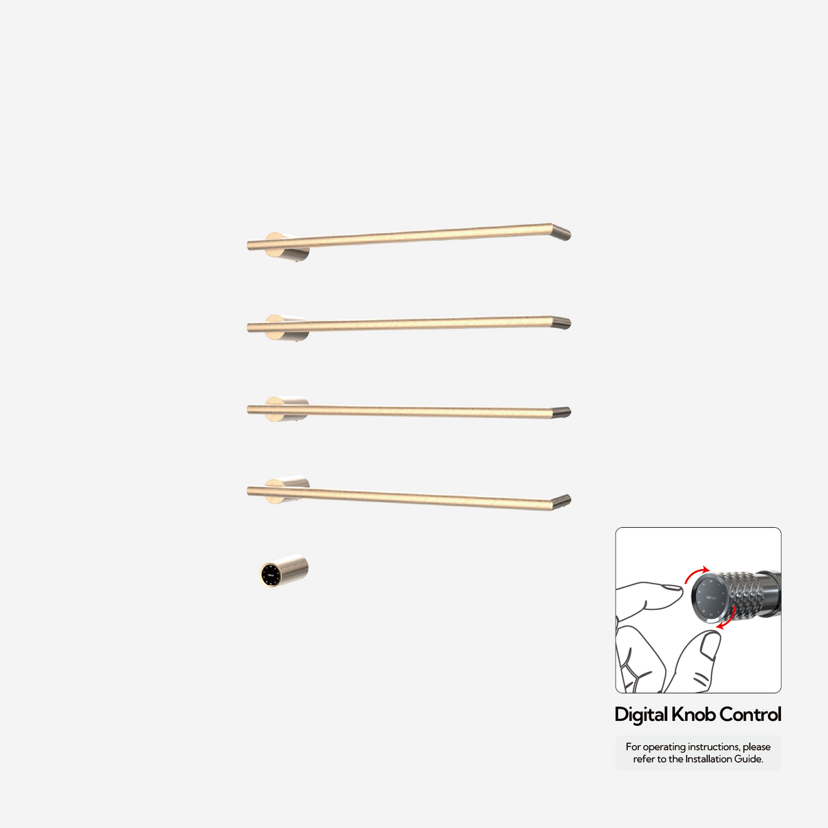 P&Bhusri G26-L-BBZ-XY G26 Towel Warmer in PVD Brushed Bronze