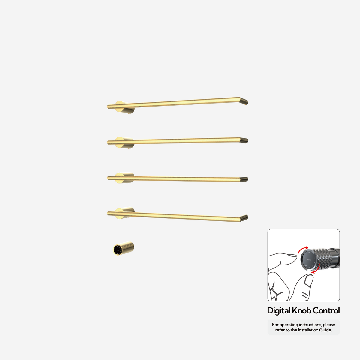 P&Bhusri G26-L-BLG-XY G26 Towel Warmer in PVD Brushed Luxury Gold