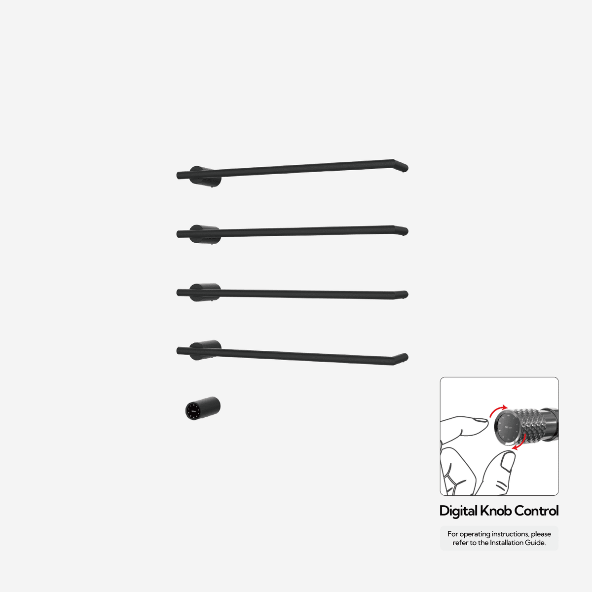 P&Bhusri G26-L-MBL-XY G26 Towel Warmer in Mist Black