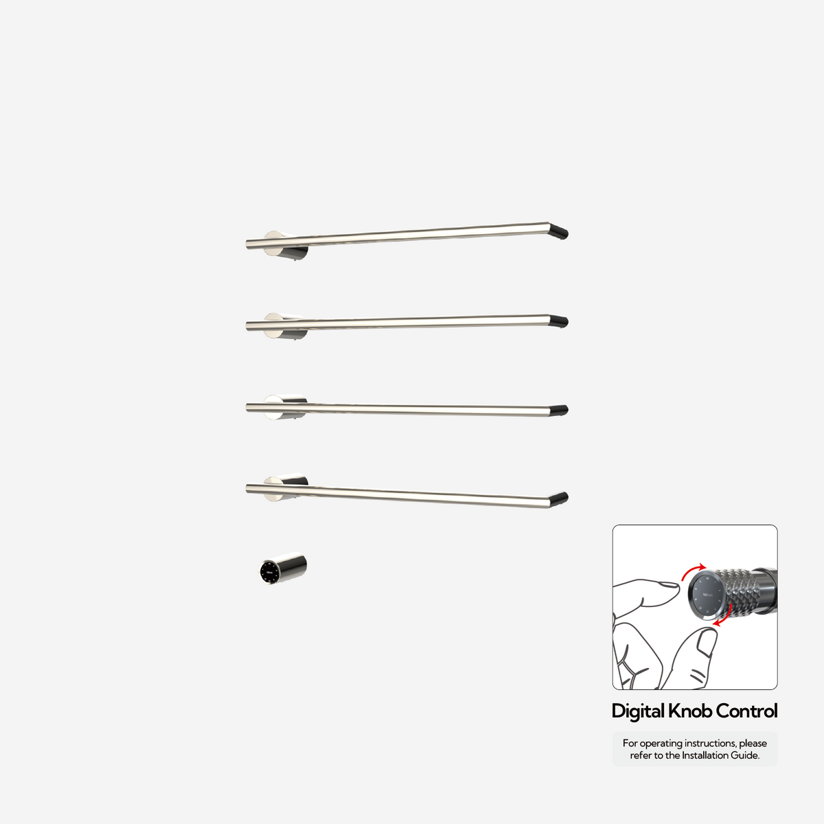 P&Bhusri G26-L-PNI-XY G26 Towel Warmer in PVD Polished Nickel