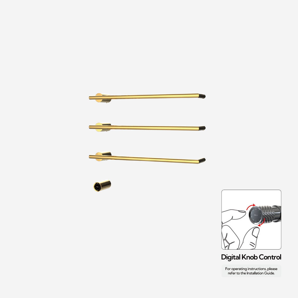 P&Bhusri G26-M-24K-XY G26 Towel Warmer in PVD 24K Gold