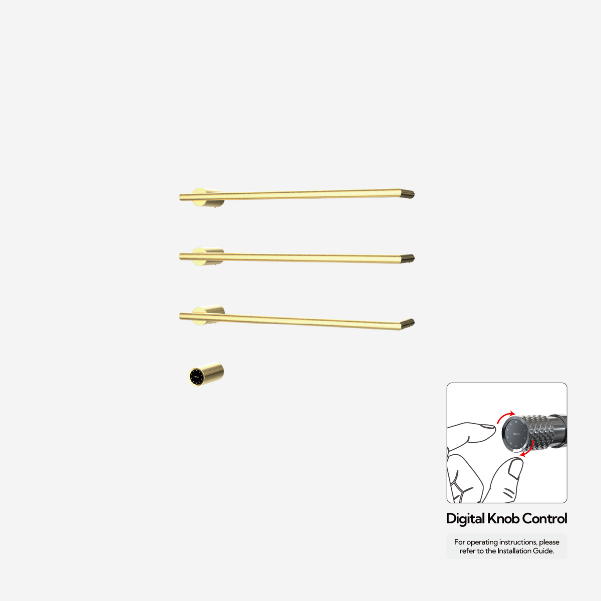 P&Bhusri G26-M-BBR-XY G26 Towel Warmer in PVD Brushed Brass