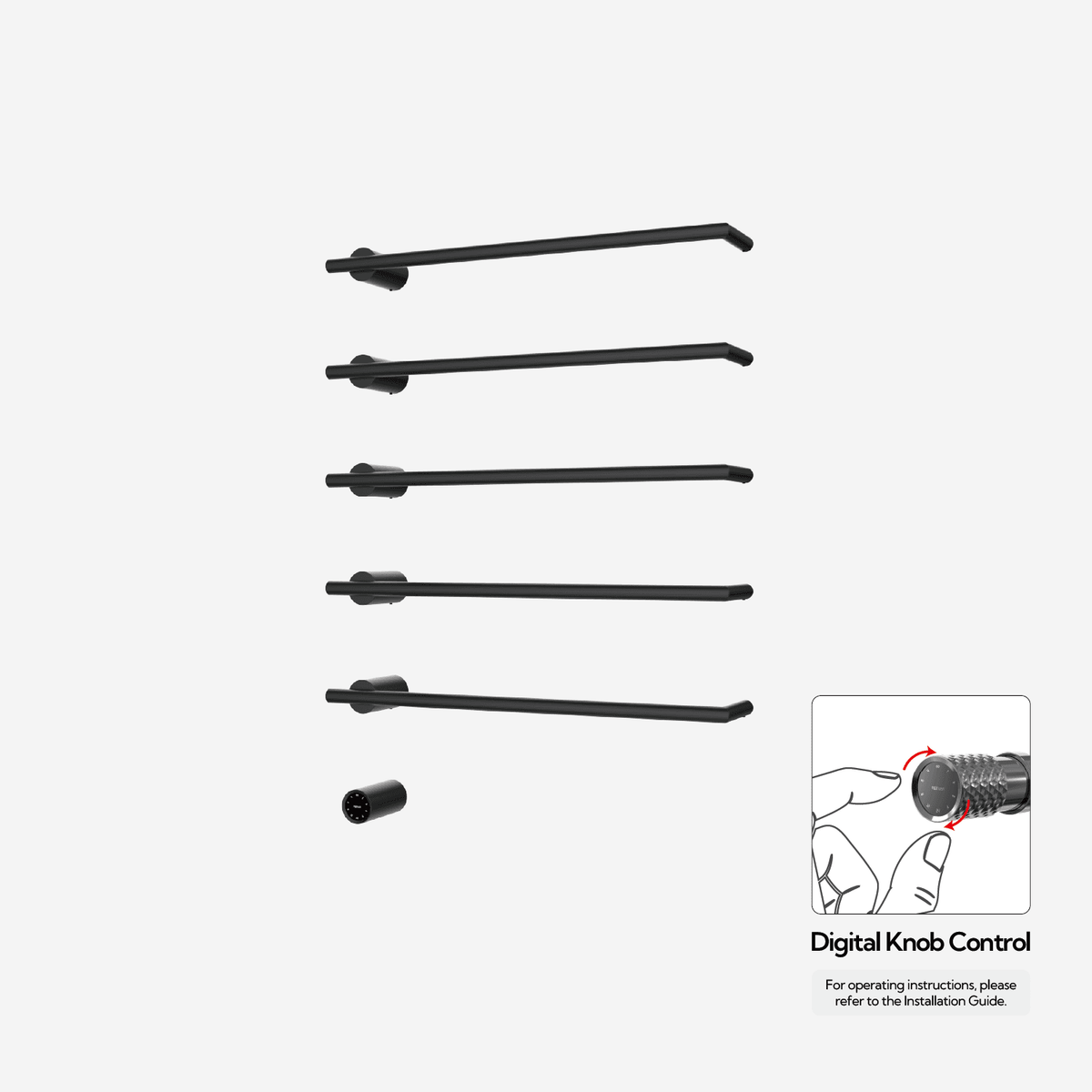 P&Bhusri G26-XL-BLK-XY G26 Towel Warmer in Matte Black