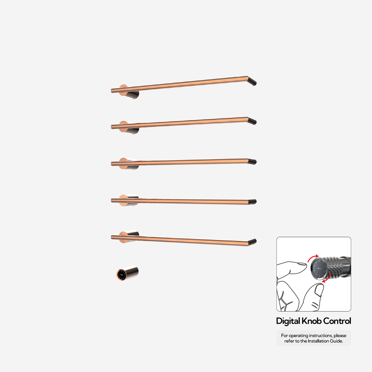 P&Bhusri G26-XL-RGD-XY G26 Towel Warmer in PVD Polished Rose Gold
