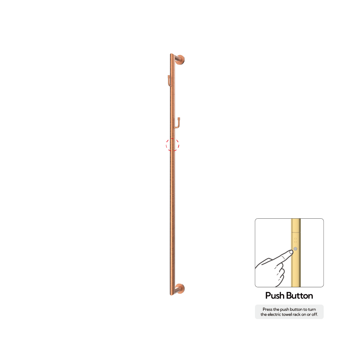 P&Bhusri G28-M-BRG-N G28 Towel Warmer in PVD Brushed Rose Gold