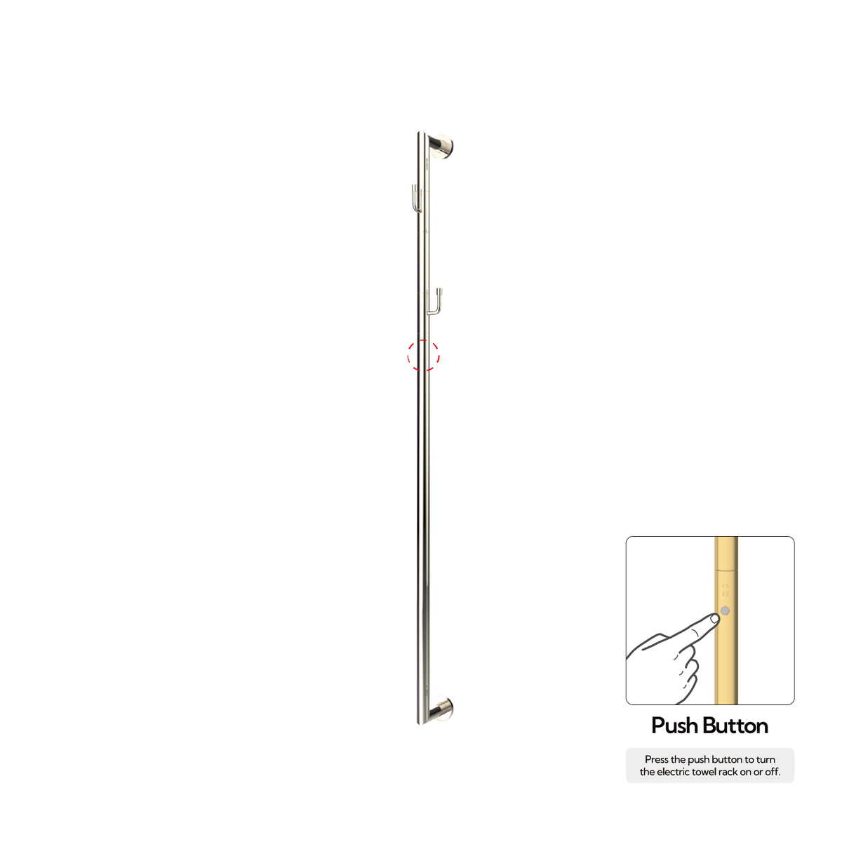 P&Bhusri G28-M-PNI-N G28 Towel Warmer in PVD Polished Nickel
