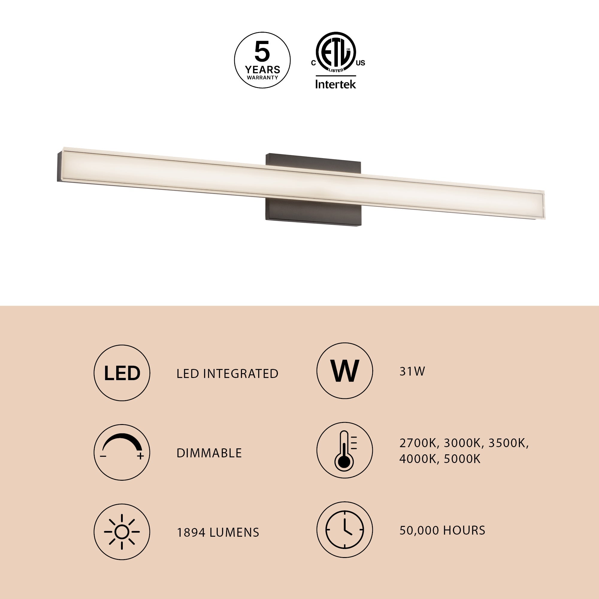 Applique murale et de salle de bain Kuzco Lighting WS36-040 Garland