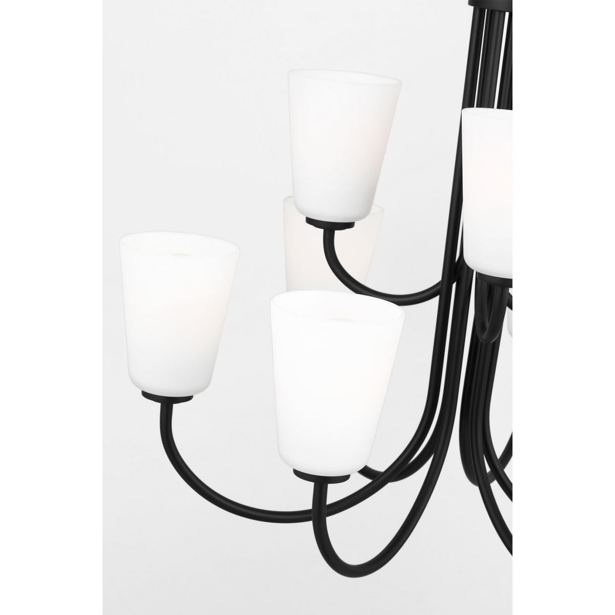 Generation Lighting GLC1139MBK Miles Nine Light Chandelier