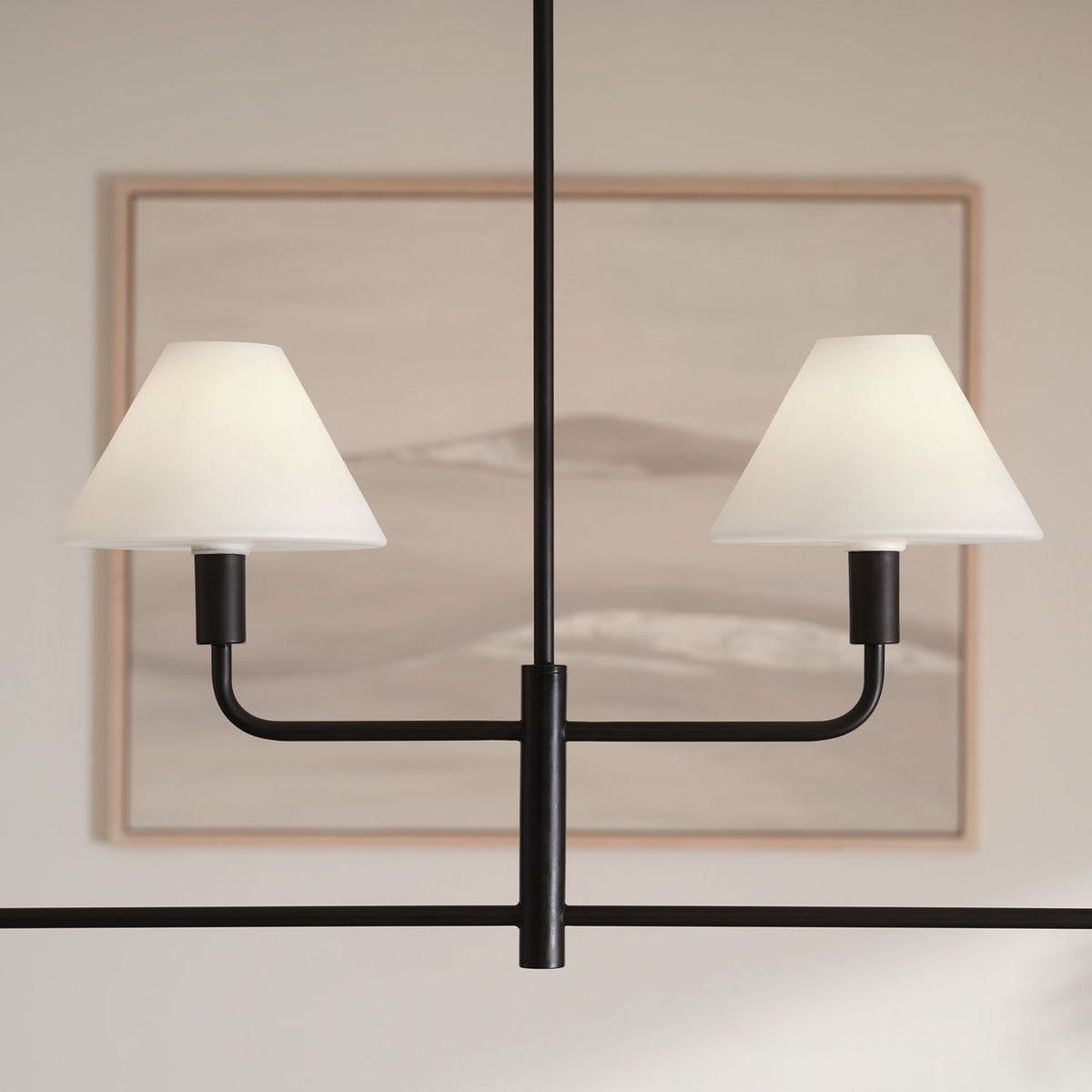 Generation Lighting GLC1244MBK Mendota Quatre lampes linéaires Suspendu