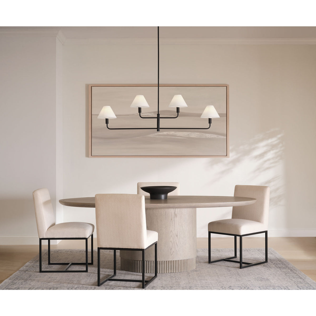 Generation Lighting GLC1244MBK Mendota Quatre lampes linéaires Suspendu