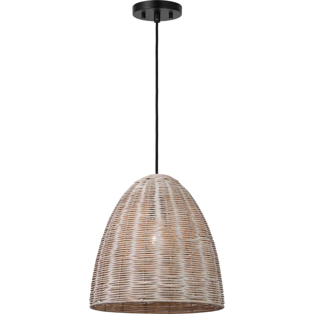 Visual Comfort Studio Collection GLP1081MBK-ASW Norman Wicker Pendant