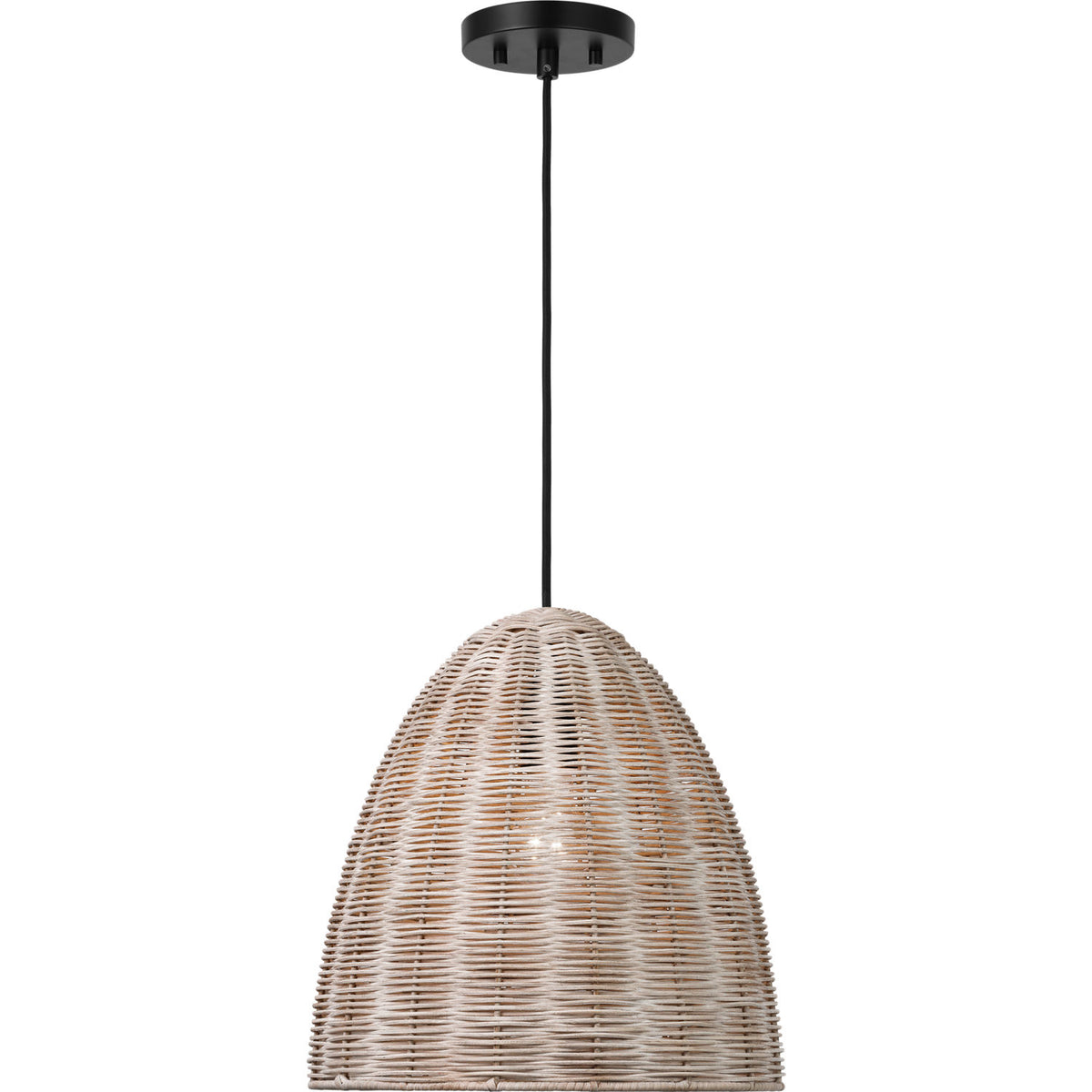 Visual Comfort Studio Collection GLP1081MBK-ASW Norman Wicker Pendant