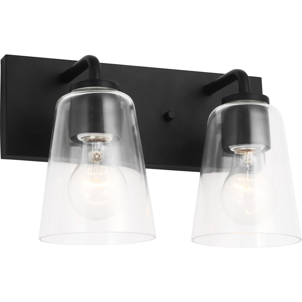 Projecteur de salle de bain à deux lumières Generation Lighting GLV1062MBK Miles Two Light Bath