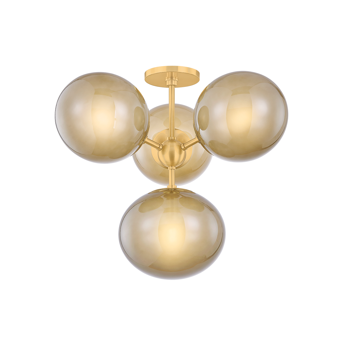 Mitzi H1073604-AGB Zaley Semi Flush in Aged Brass