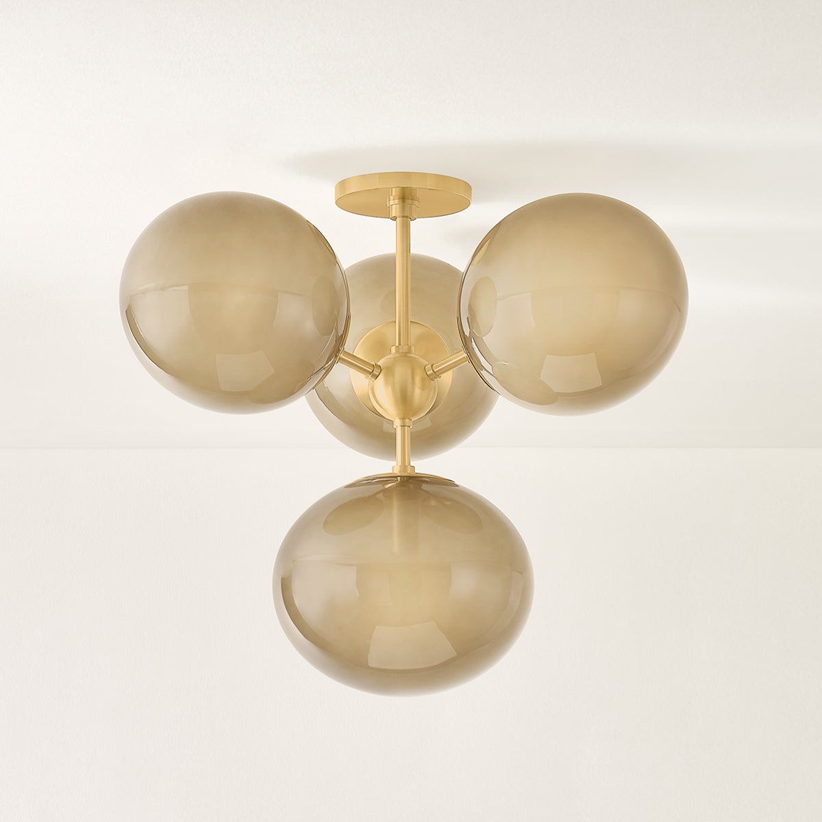 Mitzi H1073604-AGB Zaley Semi Flush in Aged Brass