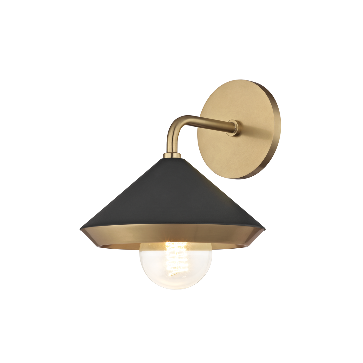 Mitzi H139101-AGB/BK Marnie Wall Sconce in Aged Brass/Black