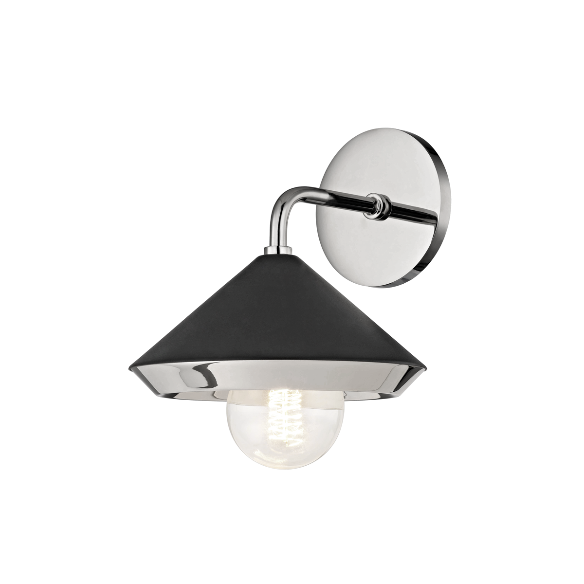 Mitzi H139101-PN/BK Marnie Wall Sconce in Polished Nickel/Black