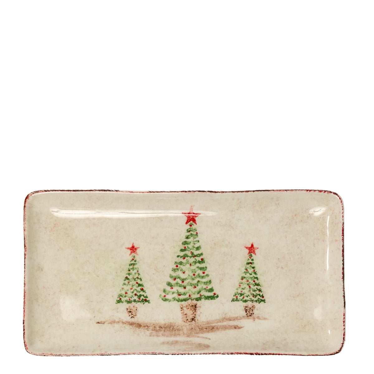 Zafferano America HL01111 Holiday Rectangular Tray in Porcelain