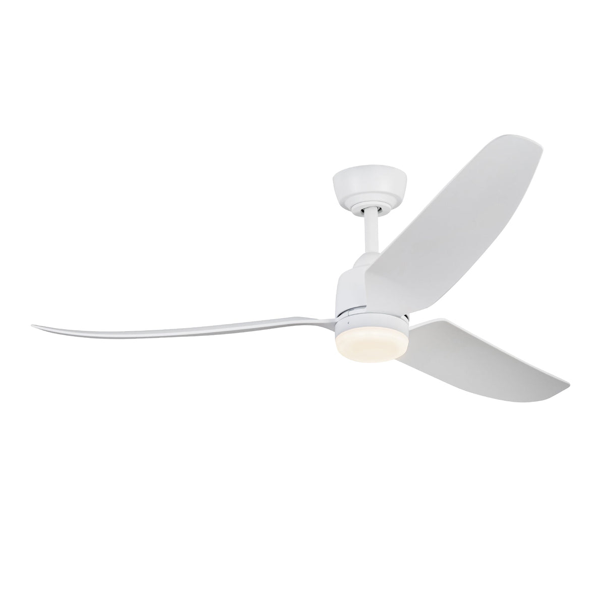 Plafonnier extérieur LED Hugo de Kuzco Lighting CF72952-BG/MB-5CCT Ventilateur en or brossé/noir mat