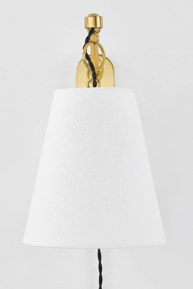 Hudson Valley Lighting 1415-AGB JOAN Plug-in Sconce in Aged Brass