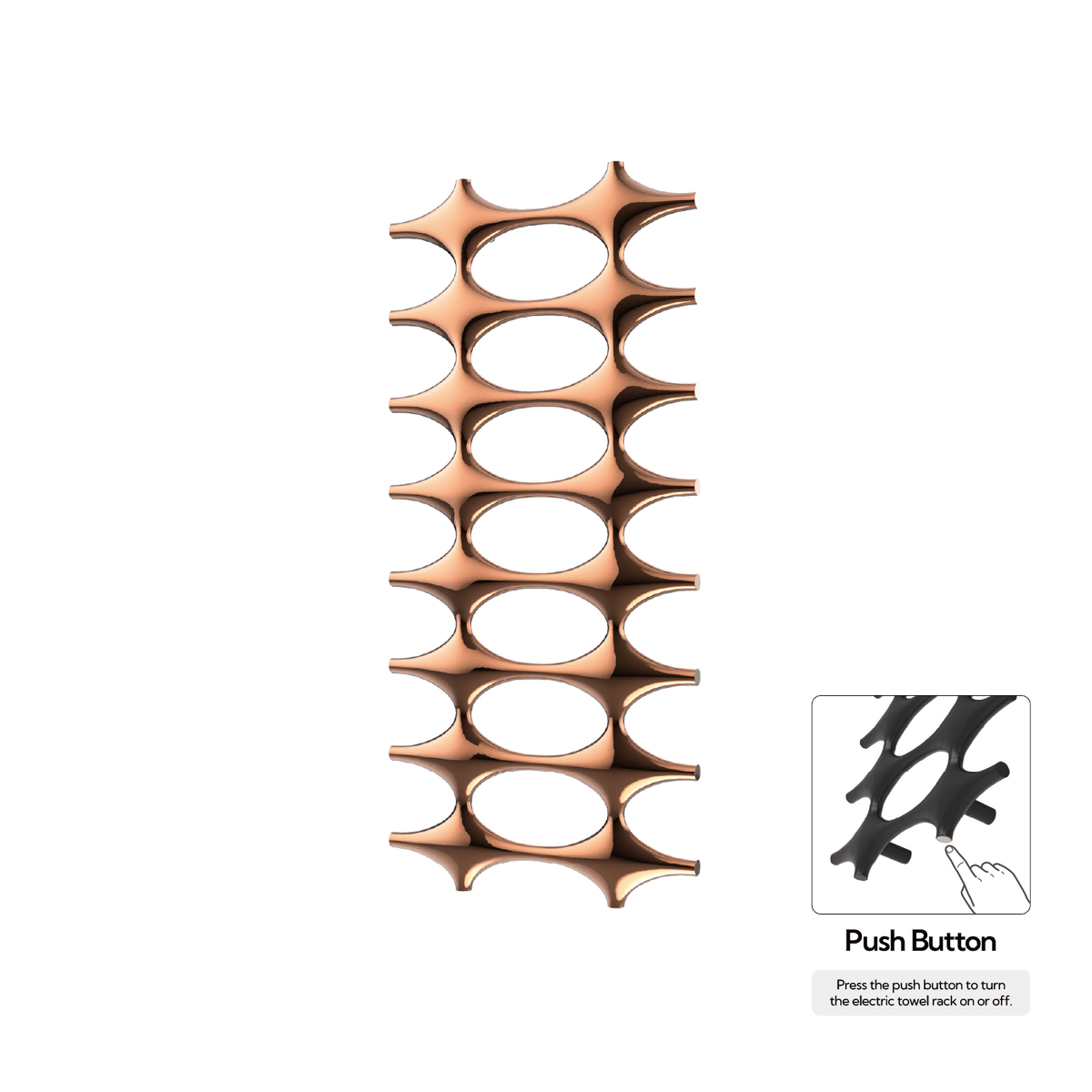 P&Bhusri K015-L-RGD-N K015 Towel Warmer in PVD Polished Rose Gold