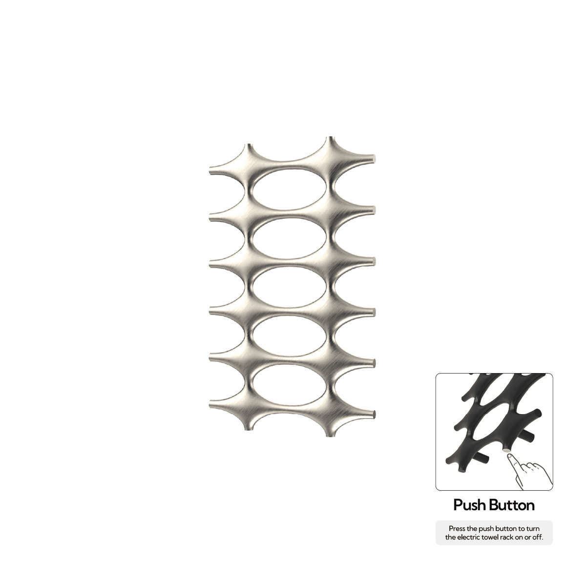 P&Bhusri K015-M-BNI-N K015 Towel Warmer in PVD Brushed Nickel