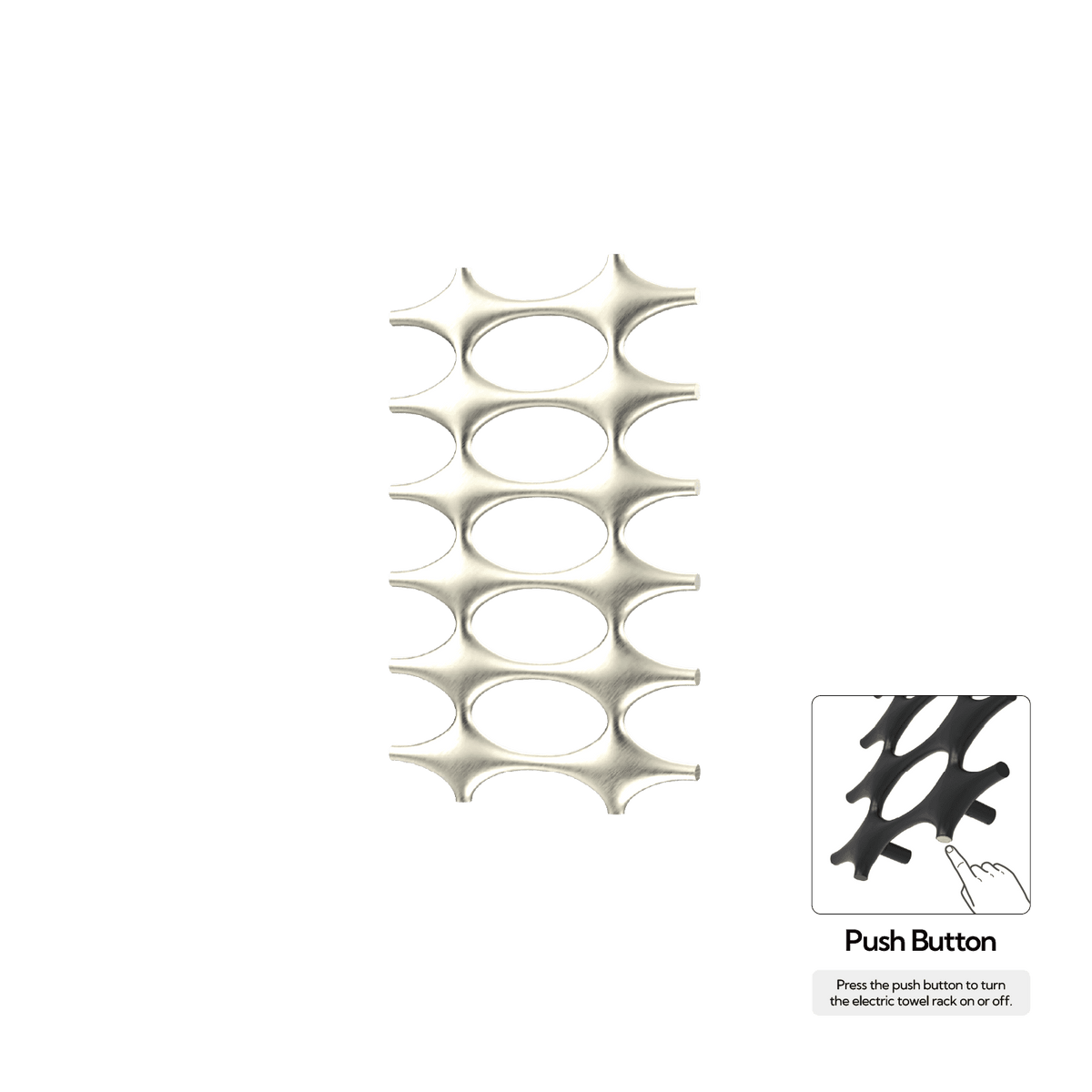P&Bhusri K015-M-BWG-N K015 Towel Warmer in PVD Brushed White Gold