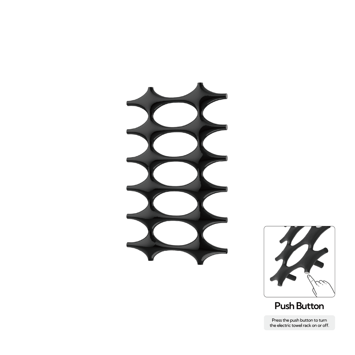 P&Bhusri K015-M-PBN-N K015 Towel Warmer in PVD Polished Black Nickel