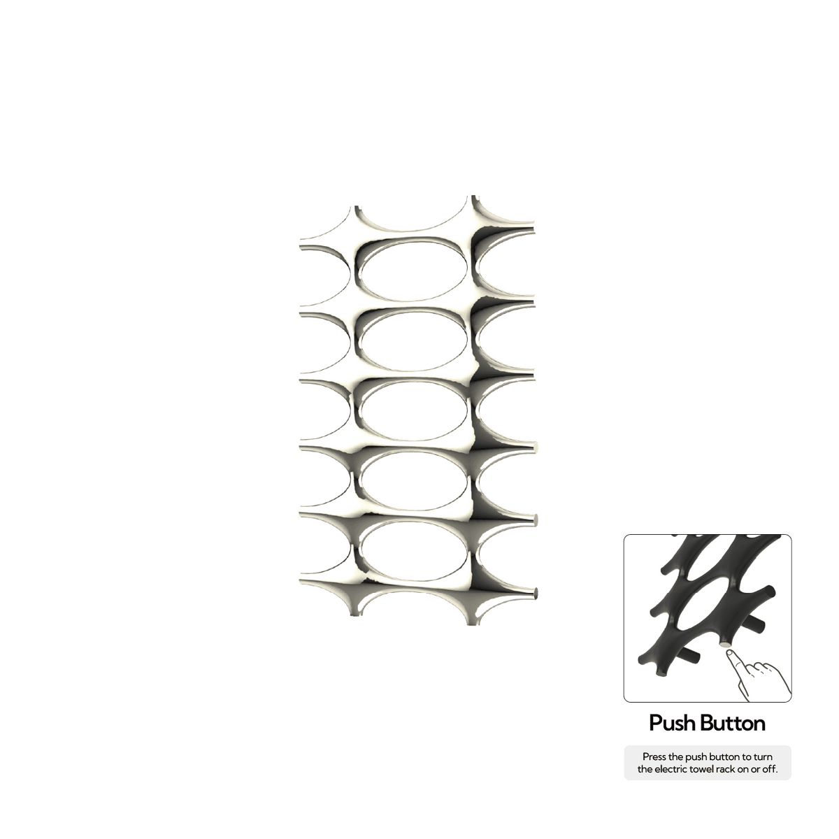 P&Bhusri K015-M-PWG-N K015 Towel Warmer in PVD Polished White Gold