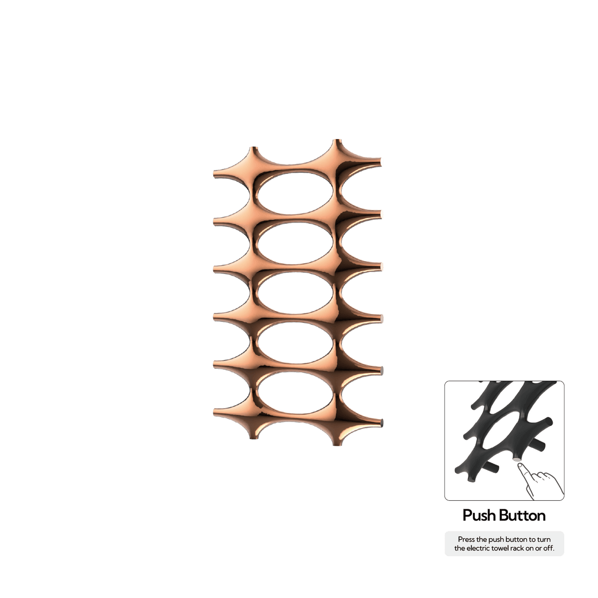 P&Bhusri K015-M-RGD-N K015 Towel Warmer in PVD Polished Rose Gold