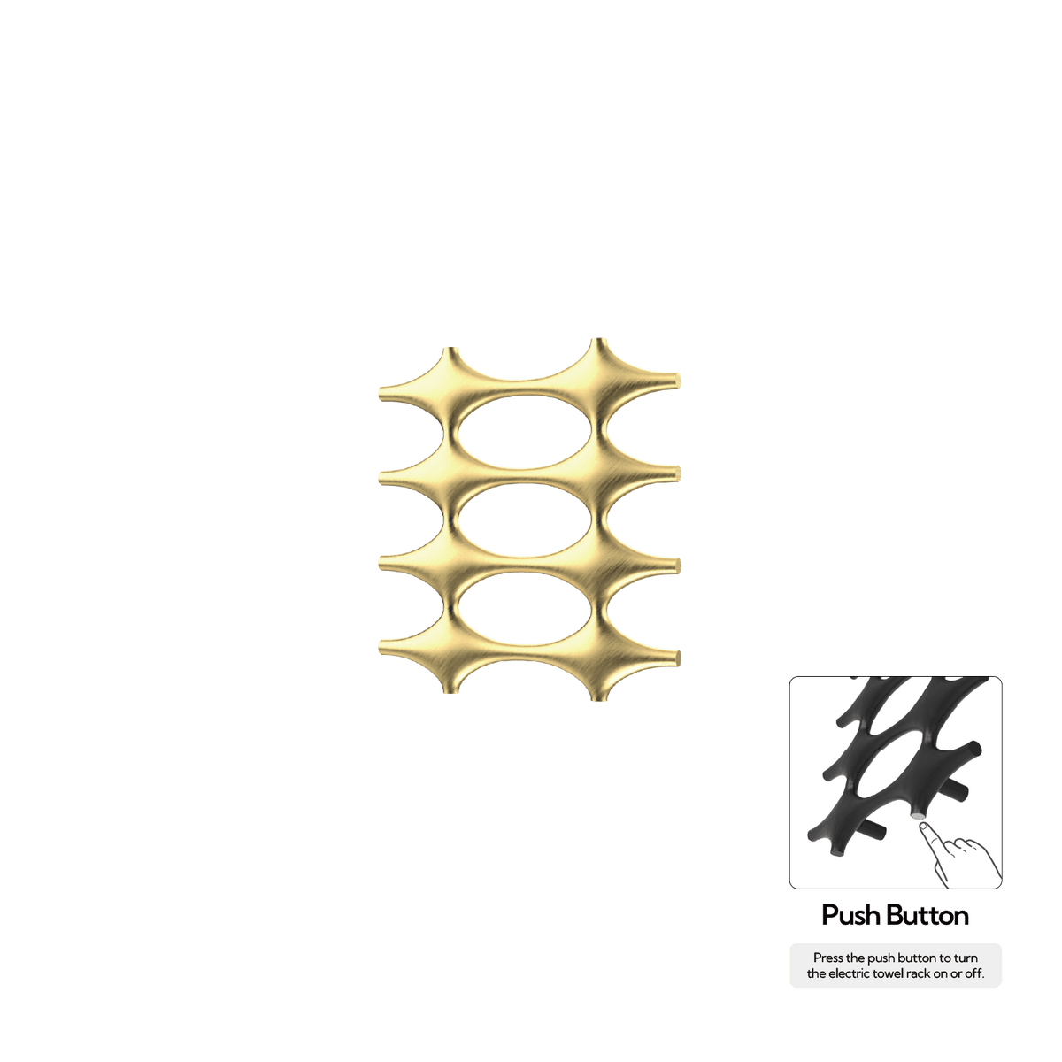 P&Bhusri K015-S-BLG-N K015 Towel Warmer in PVD Brushed Luxury Gold