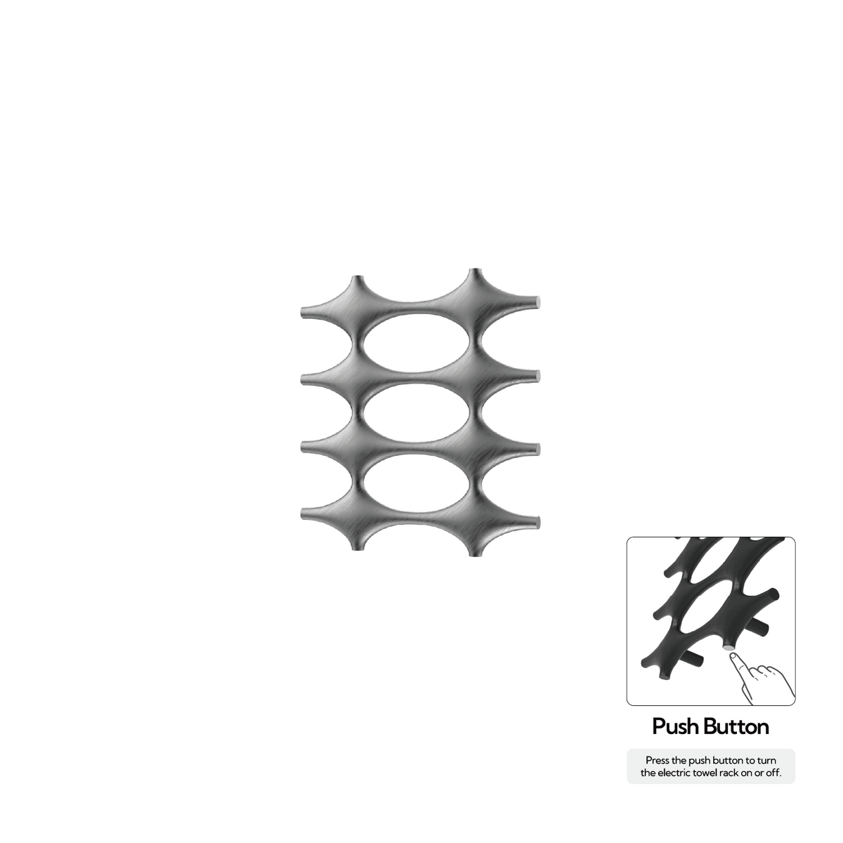 P&Bhusri K015-S-GML-N K015 Towel Warmer in PVD Gun Metal